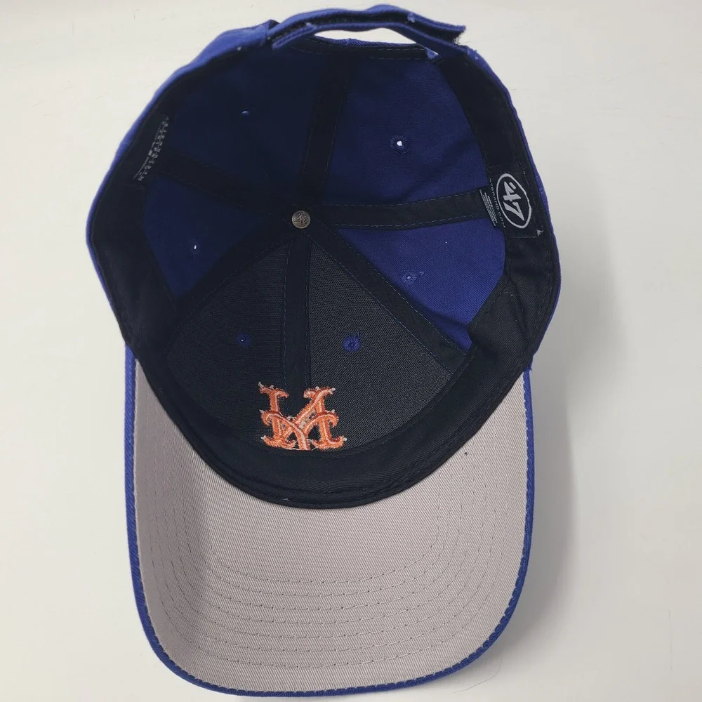Youth New York Mets Hat Adjustable 47 Brand Blue Orange MLB Baseball Logo Boys